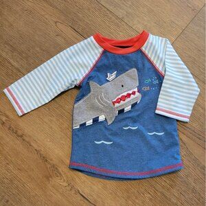 Mud Pie Shark Rash Guard 6-9 Mo